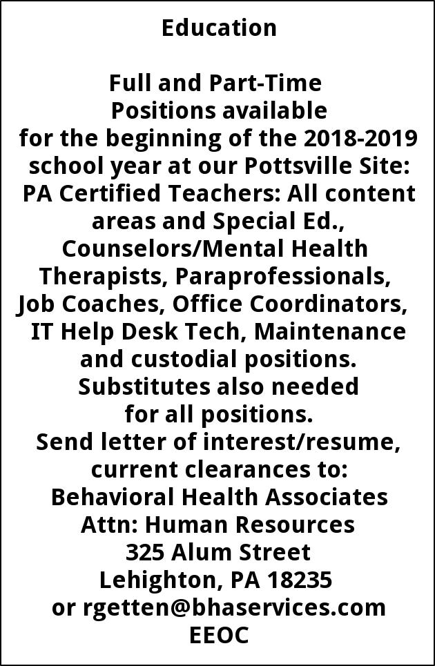 Pa Certified Teachers Councelors Mental Health Therapists