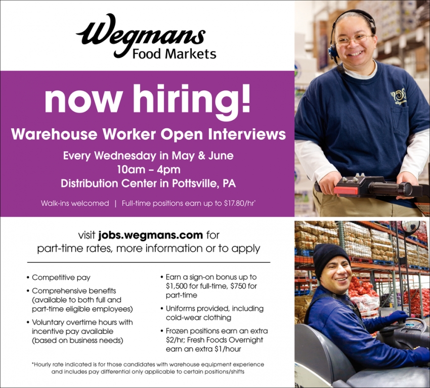 Wegmans distribution center jobs
